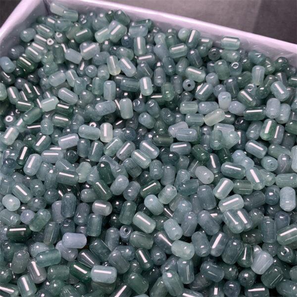 50 pcs / 100 pcs cylinder shape genuine natural icy blue jadeite bead, jade bead - Image 7