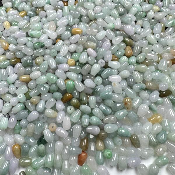 50 pcs 8.5 mm droplet shape genuine natural colorful jadeite bead - Image 8