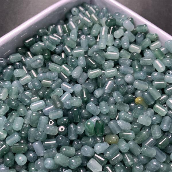 50 pcs / 100 pcs cylinder shape genuine natural icy blue jadeite bead, jade bead - Image 8