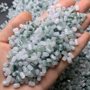 20 pcs / 50 pcs tube shape genuine natural icy jadeite bead, jade bead