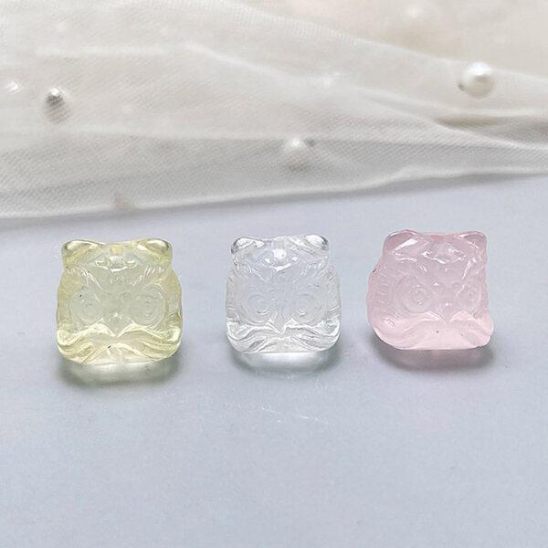 lion head bead,rose quartz bead, clear quartz bead, citrine bead