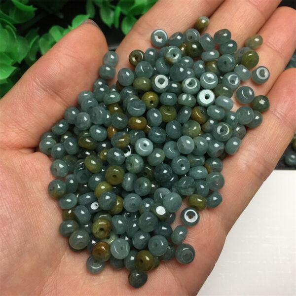 50 pcs / 100 pcs rondelle shape genuine natural jadeite bead, jade bead - Image 2