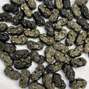 2 pcs / 5 pcs pixiu animal shape high quality natural golden obsidian bead