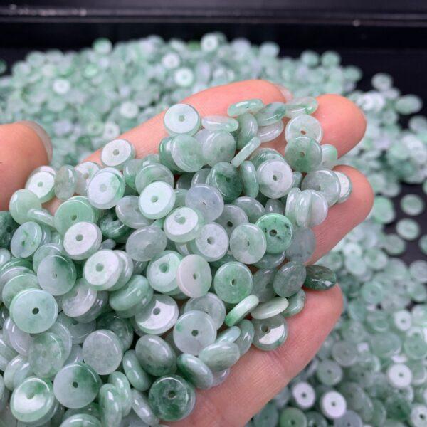 20 pcs / 50 pcs rondelle shape genuine natural icy jadeite bead, jade bead - Image 2