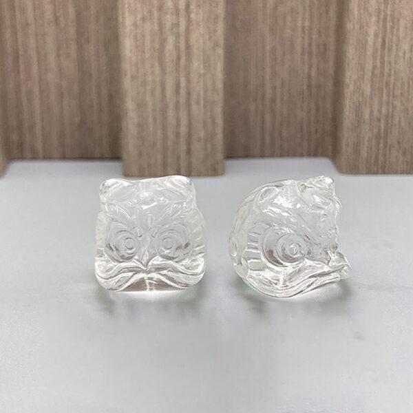 lion head bead,rose quartz bead, clear quartz bead, citrine bead - Image 3