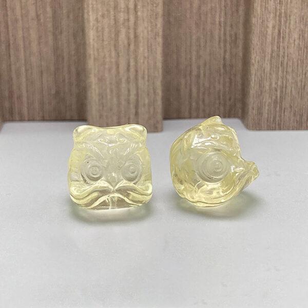 lion head bead,rose quartz bead, clear quartz bead, citrine bead - Image 4