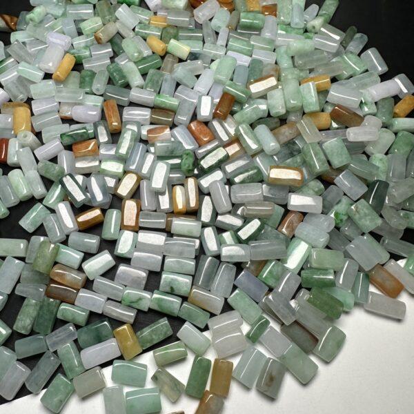 10 pcs irregular tube shape genuine natural icy colorful jadeite bead, jade bead - Image 5