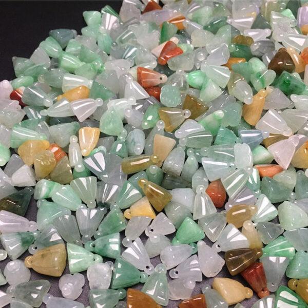 10 pcs lotus shape genuine natural icy colorful jadeite bead, jade bead - Image 7