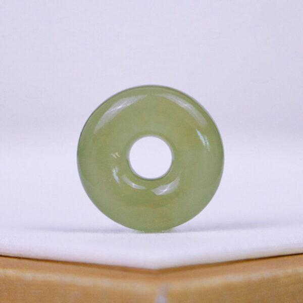 simple rondelle shape genuine natural green nephrite jade bead - Image 8