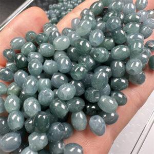 20 pcs / 50 pcs oval shape genuine natural icy blue green jadeite bead, jade bead