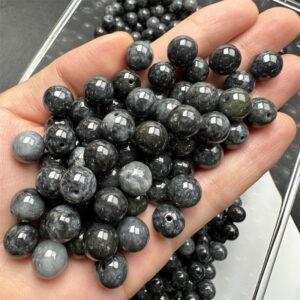20 pcs / 50 pcs 10mm round shape genuine natural flecking gray jadeite bead, jade bead
