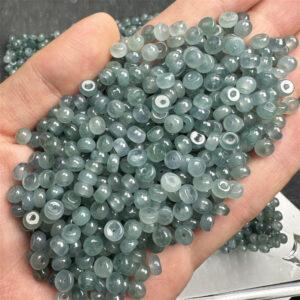 50 pcs / 100 pcs small rondelle shape genuine natural icy blue jadeite bead, jade bead