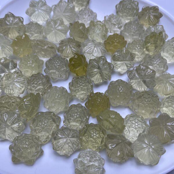 10 pcs lotus flower shape high quality light yellow natural citrine bead