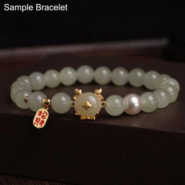 high quality cute dragon shape genuine natural nephrite jade bead - Image 3