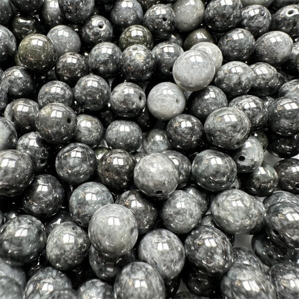 20 pcs / 50 pcs 10mm round shape genuine natural flecking gray jadeite bead, jade bead - Image 7
