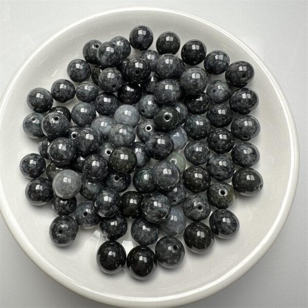 20 pcs / 50 pcs 10mm round shape genuine natural flecking gray jadeite bead, jade bead - Image 9