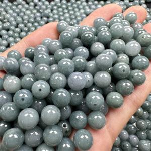 round shape genuine natural blue jadeite bead, jade bead