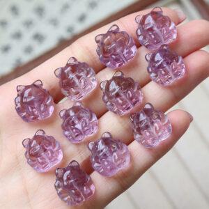 nice nine-tailed Fox shape amethyst bead
