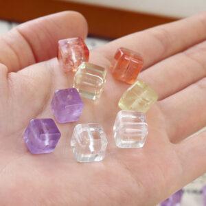 simple cube shape quartz bead