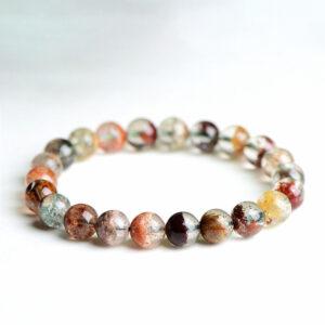 5mm - 10mm round shape genuine natural phantom quartz beaded bracelet