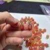 5 pcs peach shape natural agate copper charm