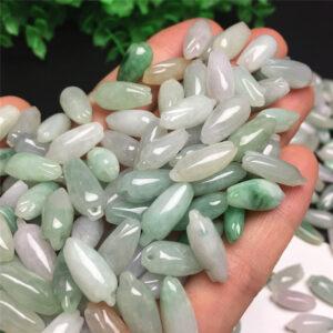 20 pcs / 50 pcs Magnolia flower shape genuine natural jadeite charm, jade bead