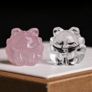 2 pcs / 5 pcs cute fox shape natural quartz bead
