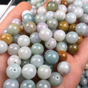 round shape genuine natural colorful jadeite bead, jade bead