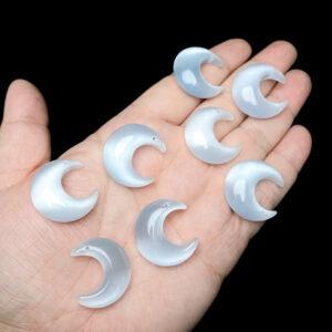 5 pcs / 10 pcs moon shape high quality natural selenite charm