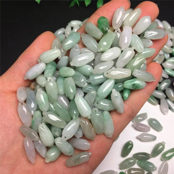 20 pcs / 50 pcs Magnolia flower shape genuine natural jadeite charm, jade bead - Image 2