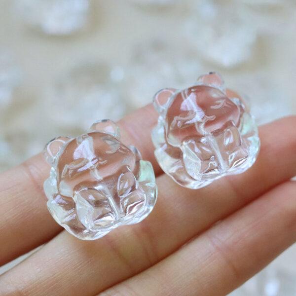 2 pcs / 5 pcs cute fox shape natural quartz bead - Image 2
