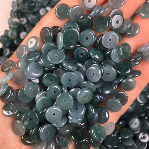 20 pcs / 50 pcs rondelle shape genuine natural icy blue jadeite bead, jade bead - Image 3