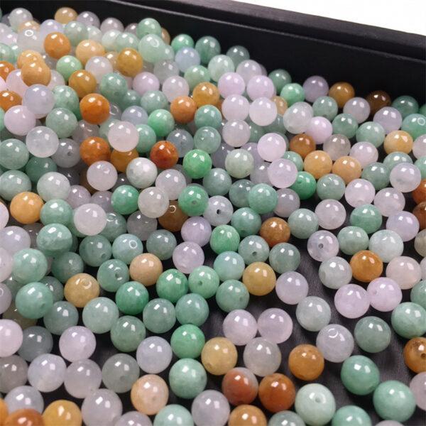 10 pcs / 20 pcs round shape genuine natural icy colorful jadeite bead, jade bead - Image 3