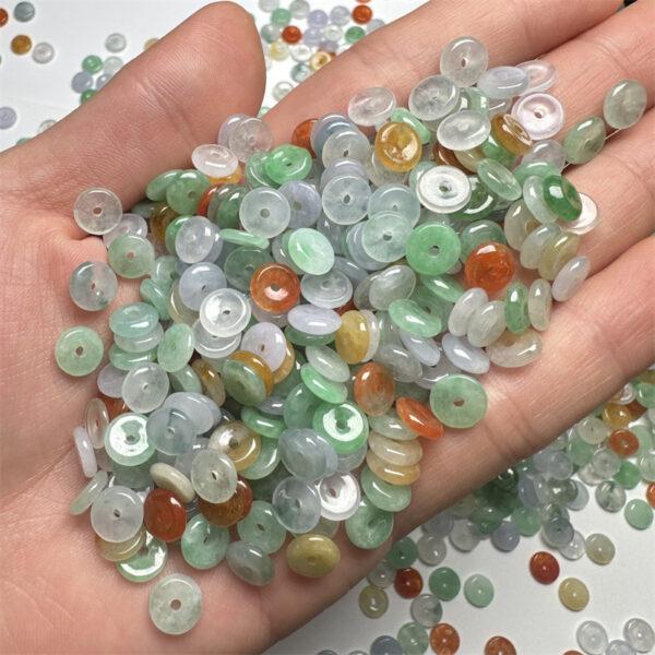 10 pcs / 20 pcs rondelle shape genuine natural icy colorful jadeite bead, jade bead - Image 3