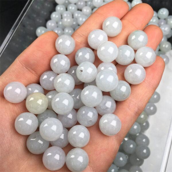 2 pcs / 5 pcs 12 mm round shape genuine natural icy jadeite bead, jade bead - Image 7