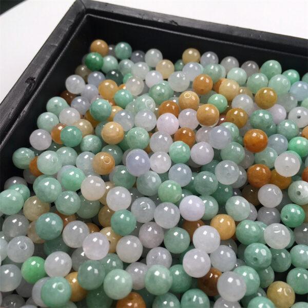 10 pcs / 20 pcs round shape genuine natural icy colorful jadeite bead, jade bead - Image 4