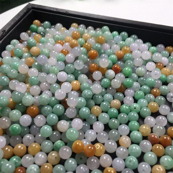 10 pcs / 20 pcs round shape genuine natural icy colorful jadeite bead, jade bead - Image 5
