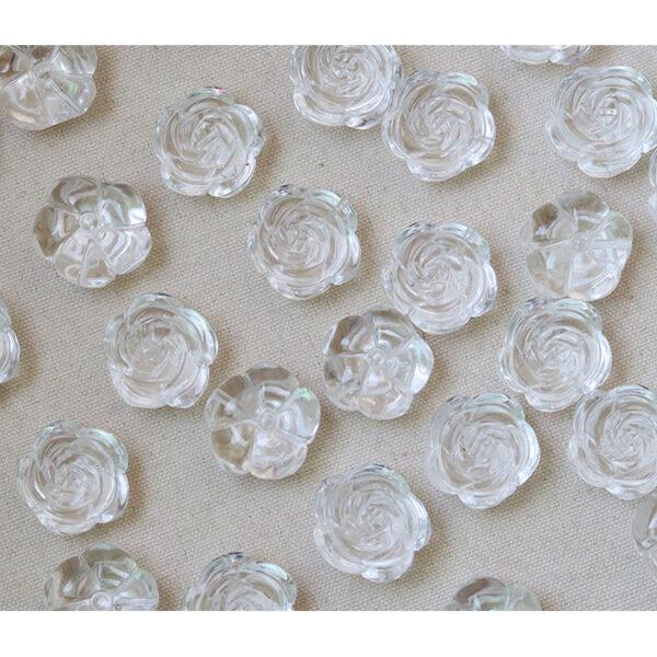 2 pcs / 5 pcs rose flower shape natural quartz bead - Image 6