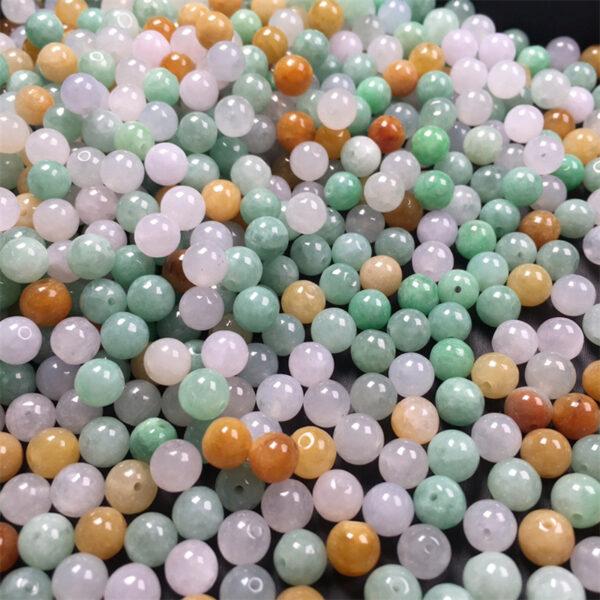 10 pcs / 20 pcs round shape genuine natural icy colorful jadeite bead, jade bead - Image 6
