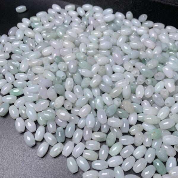 50 pcs / 100 pcs rice shape genuine natural icy white jadeite bead, oval jade bead - Image 7