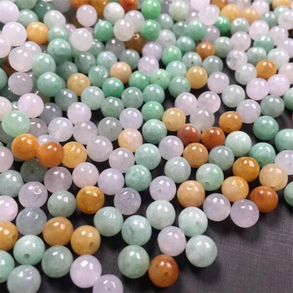 10 pcs / 20 pcs round shape genuine natural icy colorful jadeite bead, jade bead - Image 7