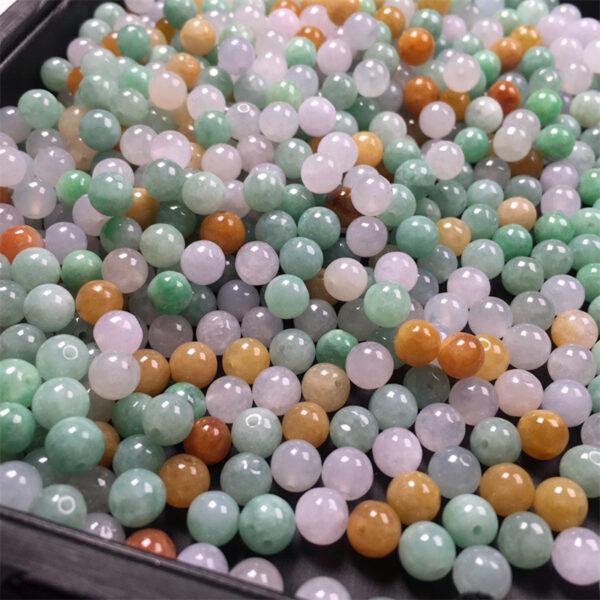 10 pcs / 20 pcs round shape genuine natural icy colorful jadeite bead, jade bead - Image 8