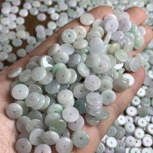 100 pc / 200 pcs rondelle shape genuine natural jadeite bead, jade bead