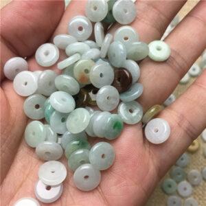100 pc / 200 pcs rondelle shape genuine natural jadeite bead, jade bead