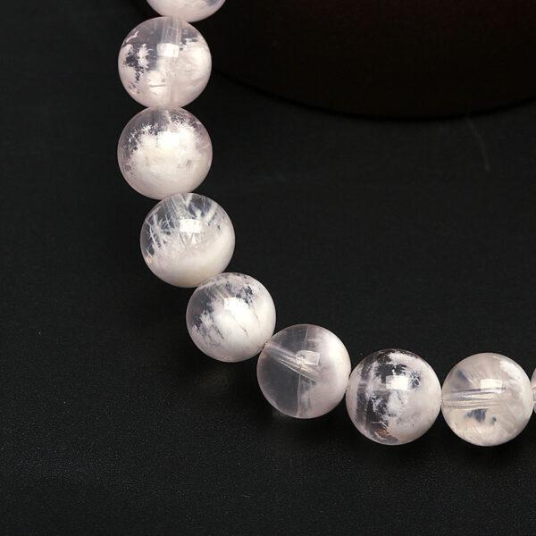 7mm - 10mm round shape 7A natural white phantom quartz beaded bracelet - Image 3