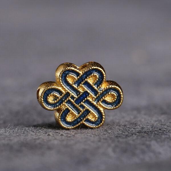 gild sterling silver bead, enamel Chinese knot bead, 2 pieces / 5 pieces - Image 5