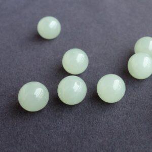 simple round shape natural light green nephrite jade bead