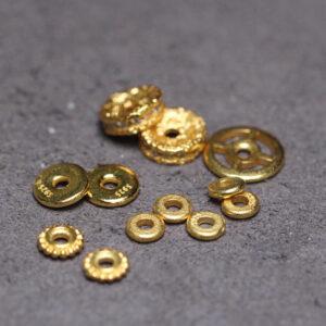 simple rondelle shape gild s925 sterling silver bead