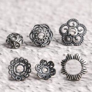 ncie s925 sterling silver bead caps, filigree bead