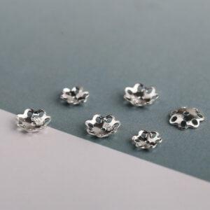 nice flower shape s925 sterling silver bead caps, filigree bead